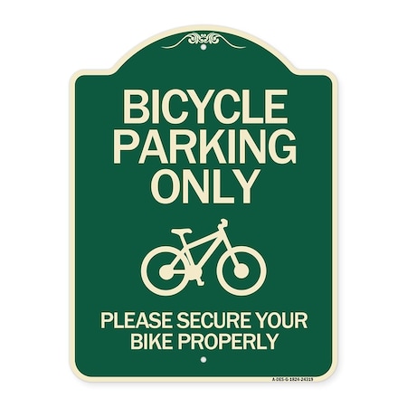 Signmission Bicycle Parking Please Secure Your Bike Properly Heavy-Gauge Aluminum Sign, 24" x 18", G-1824-24319 A-DES-G-1824-24319